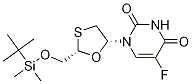 cis-5-Fluoro-1-[2-[[[(1,1-dimethylethyl)dimethylsilyl]oxy]methyl]-1,3-oxathiolan-5-yl]-2,4(1H,3H)-pyrimidinedione 结构式