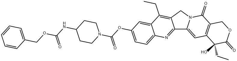 7-Ethyl-10-(4-[[benzylcarbamoyl]amino]-1-piperidino)carbonyloxycamptothecin 结构式