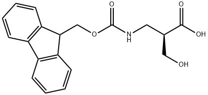 FMOC-(R)-3-AMINO-2-(HYDROXYMETHYL)PROPANOIC ACID 结构式