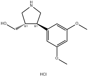 [(3S,4R)-4-(3,5-二甲氧苯基)吡咯烷-3-基]甲醇盐酸盐 结构式