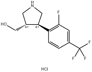 {(3S,4R)-4-[2-氟-4-(三氟甲基)苯基]吡咯烷-3-基}甲醇盐酸盐 结构式