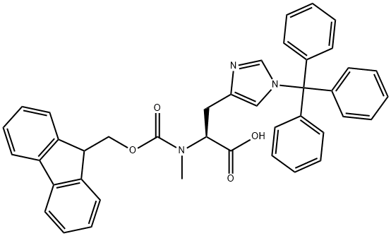 N-[芴甲氧羰基]-N-甲基-1-(三苯基甲基)-L-组氨酸 结构式