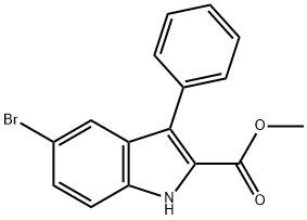 5-溴-3-苯基-1H-吲哚-2-甲酸甲酯 结构式