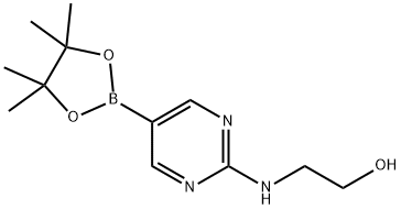 2-(2-HYDROXYETHYLAMINO)PYRIMIDINE-5-BORONIC ACID, PINACOL ESTER 结构式