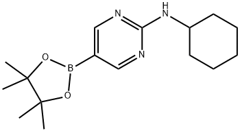 2-(CYCLOHEXYLAMINO)PYRIMIDINE-5-BORONIC ACID, PINACOL ESTER 结构式