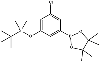 3-CHLORO-5-T-BUTYLDIMETHYLSILYLOXYPHENYLBORONIC ACID, PINACOL ESTER 结构式