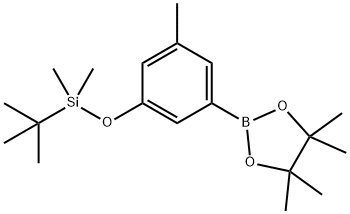 3-(T-BUTYLDIMETHYLSILYLOXY)-5-METHYLPHENYLBORONIC ACID, PINACOL ESTER 结构式