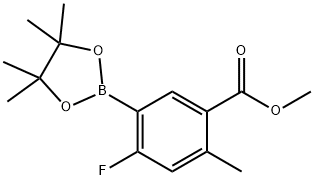 2-FLUORO-5-(METHOXYCARBONYL)-4-METHYLPHENYLBORONIC ACID, PINACOL ESTER 结构式