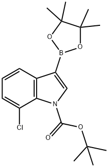 1-BOC-7-CHLOROINDOLE-3-BORONIC ACID, PINACOL ESTER 结构式