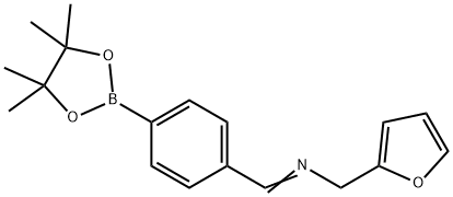 4-(糠基亚胺甲基)苯硼酸频哪醇酯 结构式