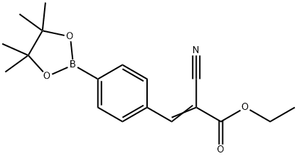2-氰基-3-[4-(4,4,5,5-四甲基-[1,3,2]二氧杂环戊硼烷-2-基)-苯基]-丙烯酸乙酯 结构式