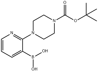 2-(4-(T-BUTOXYCARBONYL)PIPERAZIN-1-YL)PYRIDINE-3-BORONIC ACID 结构式