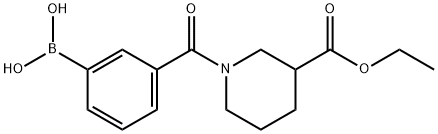 3-(3-(ETHOXYCARBONYL)PIPERIDINE-1-CARBONYL)PHENYLBORONIC ACID 结构式