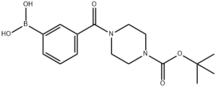 3-(4-(BOC-PIPERAZINE-1-CARBONYL)PHENYLBORONIC ACID 结构式