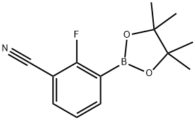 3-CYANO-2-FLUOROPHENYLBORONIC ACID, PINACOL ESTER 结构式