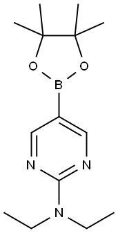 2-DIETHYLAMINOPYRIMIDINE-5-BORONIC ACID, PINACOL ESTER 结构式