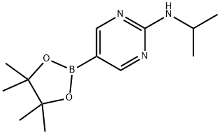 2-ISOPROPYLAMINOPYRIMIDINE-5-BORONIC ACID, PINACOL ESTER 结构式