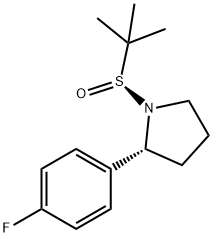 (2R)-1-(叔丁基亚磺酰基)-2-(4-氟苯基)吡咯烷 结构式