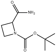 2-氨基甲酰基氮杂环丁烷-1-羧酸叔丁酯 结构式