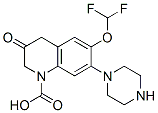 6-difluoromethoxy-7-piperazinyl-3-quinolonecarboxylic acid 结构式