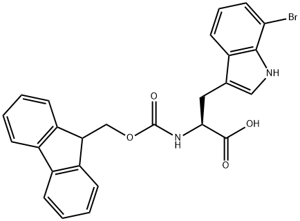 FMOC-7-溴-DL-色氨酸 结构式