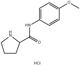 N-(4-甲氧基苯基)吡咯烷-2-甲酰胺盐酸盐 结构式