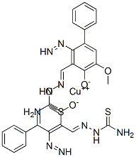 copper 2-[(E)-(carbamothioylhydrazinylidene)methyl]-6-methoxy-4-phenyl diazenyl-phenolate 结构式