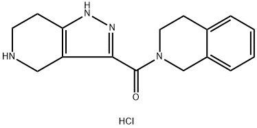 3,4-Dihydro-2(1H)-isoquinolinyl(4,5,6,7-tetra-hydro-1H-pyrazolo[4,3-c]pyridin-3-yl)methanone HCl 结构式