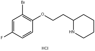 2-[2-(2-Bromo-4-fluorophenoxy)ethyl]piperidinehydrochloride 结构式