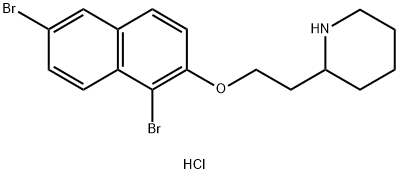 2-{2-[(1,6-Dibromo-2-naphthyl)oxy]-ethyl}piperidine hydrochloride 结构式