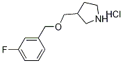 3-{[(3-Fluorobenzyl)oxy]methyl}pyrrolidinehydrochloride 结构式