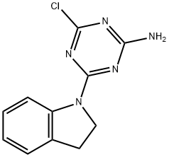 4-Chloro-6-(2,3-dihydro-1H-indol-1-yl)-1,3,5-triazin-2-amine 结构式