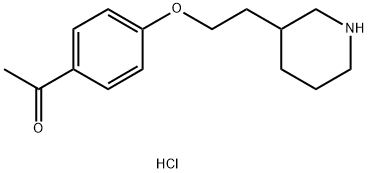 1-{4-[2-(3-Piperidinyl)ethoxy]phenyl}-1-ethanonehydrochloride 结构式