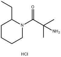 2-Amino-1-(2-ethyl-1-piperidinyl)-2-methyl-1-propanone hydrochloride 结构式