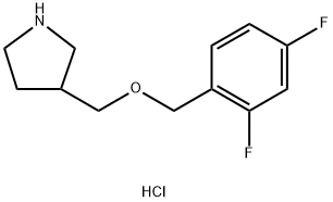 3-{[(2,4-Difluorobenzyl)oxy]methyl}pyrrolidinehydrochloride 结构式