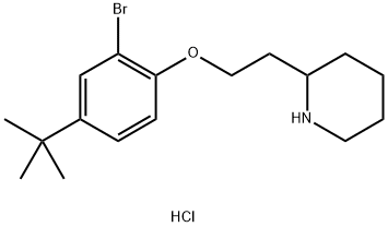 2-{2-[2-Bromo-4-(tert-butyl)phenoxy]-ethyl}piperidine hydrochloride 结构式