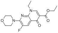 1-ETHYL-6-FLUORO-7-MORPHOLIN-4-YL-4-OXO-1,4-DIHYDRO-[1,8]NAPHTHYRIDINE-3-CARBOXYLIC ACID ETHYL ESTER 结构式