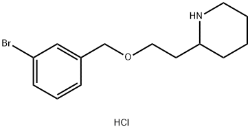 2-{2-[(3-Bromobenzyl)oxy]ethyl}piperidinehydrochloride 结构式