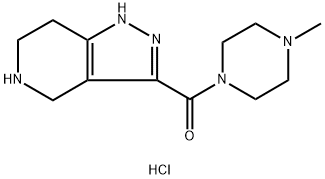 (4-Methyl-1-piperazinyl)(4,5,6,7-tetrahydro-1H-pyrazolo[4,3-c]pyridin-3-yl)methanone HCl 结构式