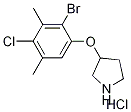 3-(2-Bromo-4-chloro-3,5-dimethylphenoxy)-pyrrolidine hydrochloride 结构式