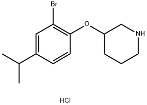 3-(2-Bromo-4-isopropylphenoxy)piperidinehydrochloride 结构式