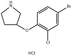 3-(4-Bromo-2-chlorophenoxy)pyrrolidinehydrochloride 结构式