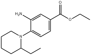 Ethyl 3-amino-4-(2-ethyl-1-piperidinyl)benzoate 结构式