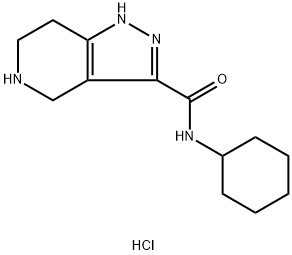 N-Cyclohexyl-4,5,6,7-tetrahydro-1H-pyrazolo[4,3-c]pyridine-3-carboxamide hydrochloride 结构式