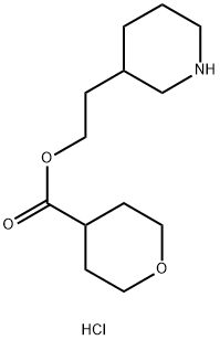 2-(3-Piperidinyl)ethyl tetrahydro-2H-pyran-4-carboxylate hydrochloride 结构式