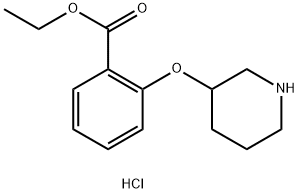 Ethyl 2-(3-piperidinyloxy)benzoate hydrochloride 结构式