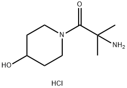 2-氨基-1-(4-羟基哌啶-1-基)-2-甲基丙-1-酮盐酸盐 结构式