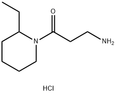 3-氨基-1-(2-乙基哌啶-1-基)丙-1-酮盐酸盐 结构式