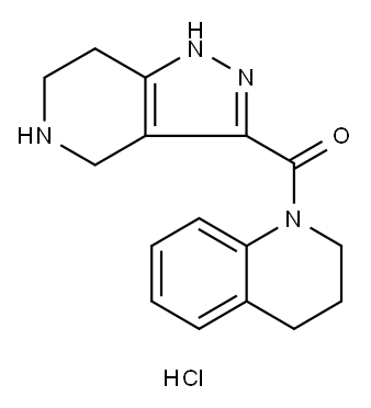 3,4-Dihydro-1(2H)-quinolinyl(4,5,6,7-tetrahydro-1H-pyrazolo[4,3-c]pyridin-3-yl)methanone HCl 结构式