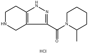 (2-Methyl-1-piperidinyl)(4,5,6,7-tetrahydro-1H-pyrazolo[4,3-c]pyridin-3-yl)methanone HCl 结构式